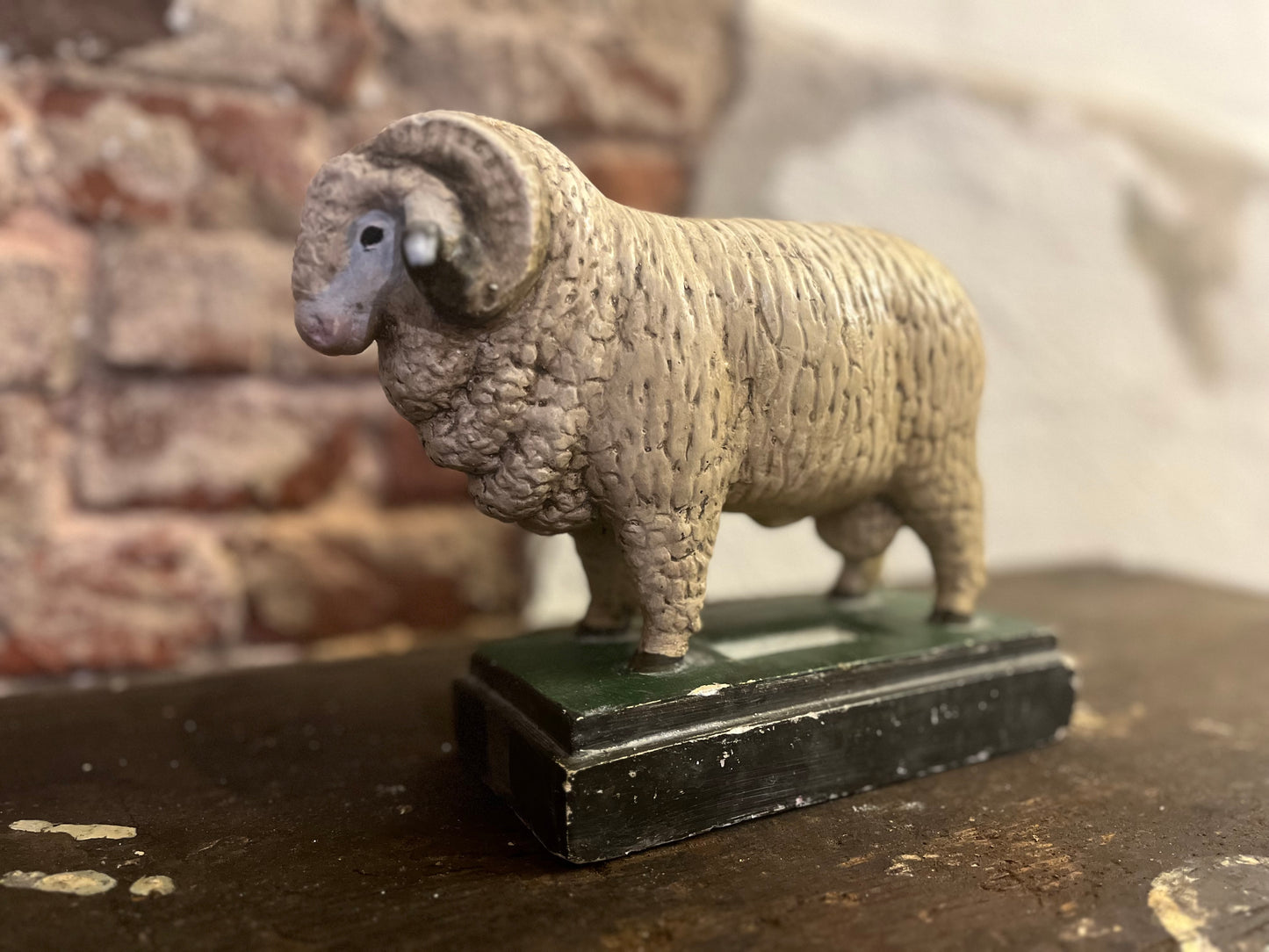 Antique 1920s Eastern European Plaster School Model of a Ram