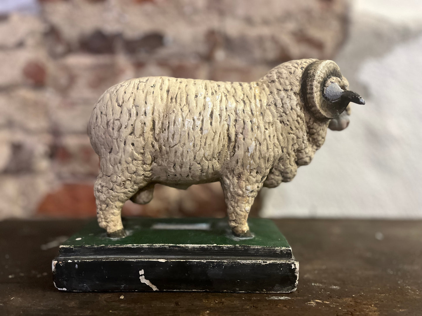 Antique 1920s Eastern European Plaster School Model of a Ram